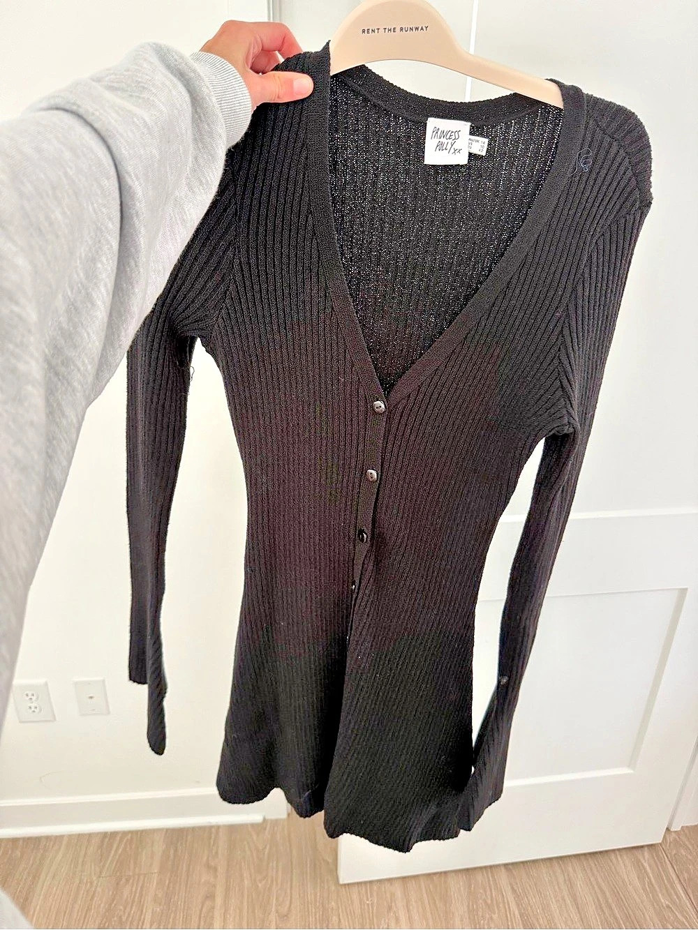 Princess Polly Anneke Collared Cardigan Black Size Medium